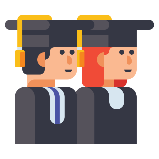 3 men standing in front of a school